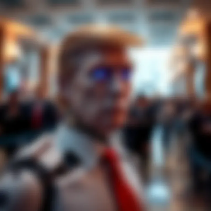A lifelike robot resembling President Trump greets people at Walter Reed, raising questions about authenticity.