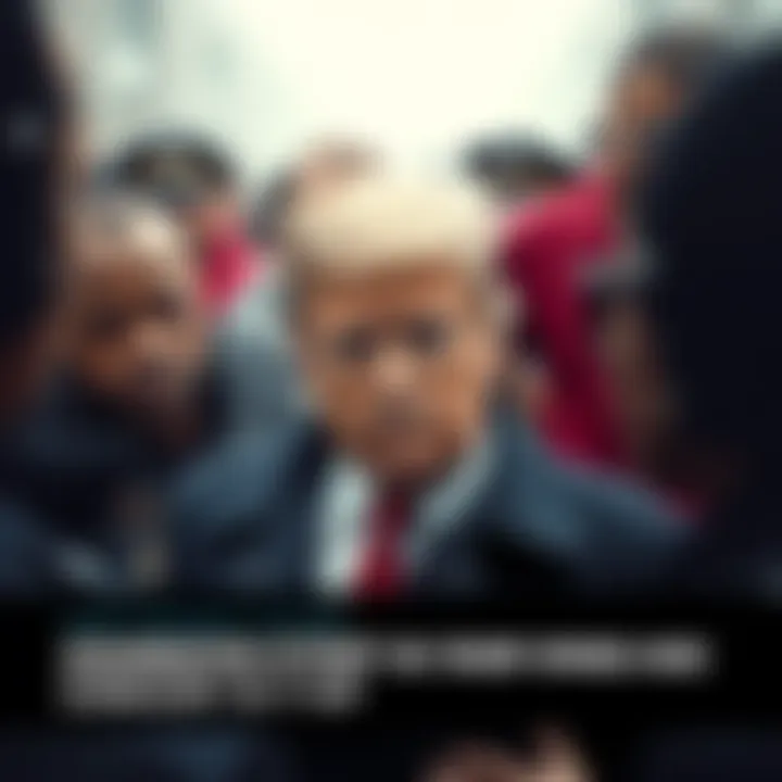 Trump Surrounded by Security Former President Trump with security personnel around him, showing heightened protection after assassination attempt