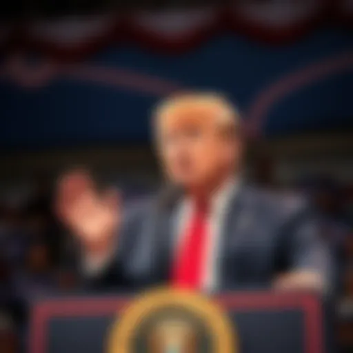 Donald Trump at a rally discussing accountability and political promises