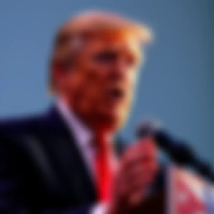 Former President Trump giving a speech about Cuba and its international relations