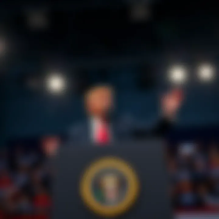 President Trump delivering a speech about his vision for America's future at a rally