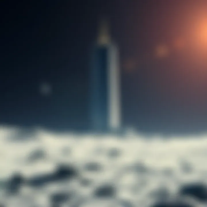 An artistic design of Trump Tower situated on the Moon's surface, showcasing a grand structure against a starry background.