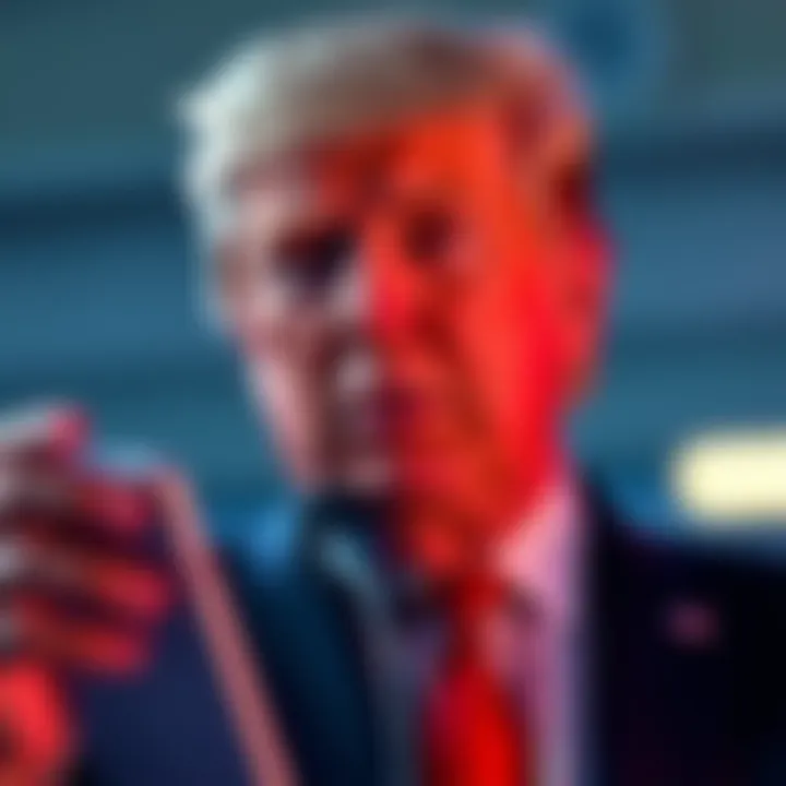 Former President Donald Trump sharing a post on Truth Social, engaging with followers and sparking discussions