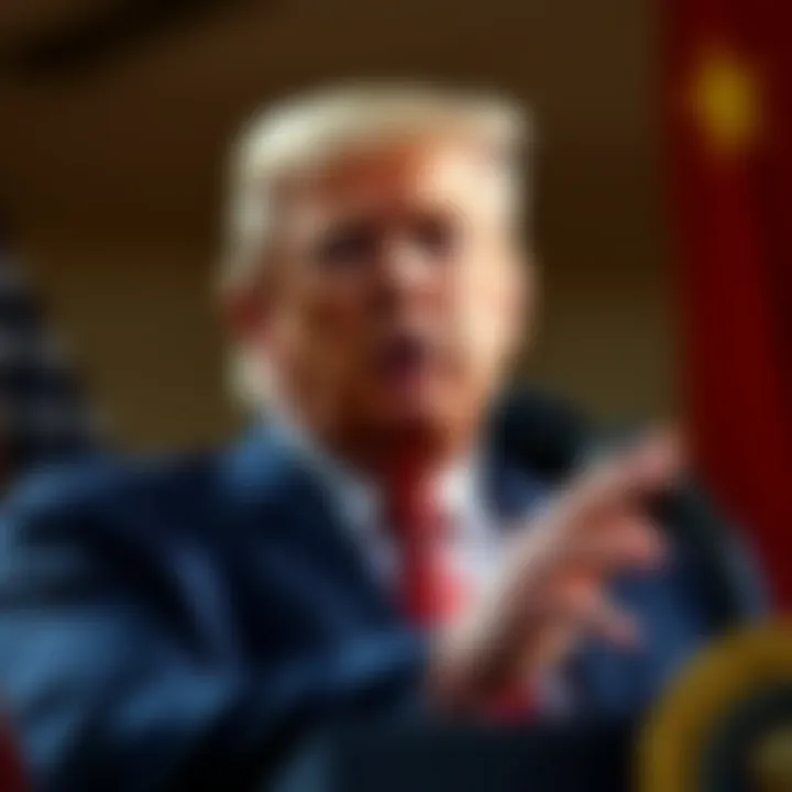 President Trump delivering a speech emphasizing the need for unity in America while contrasting it with China's leadership style.