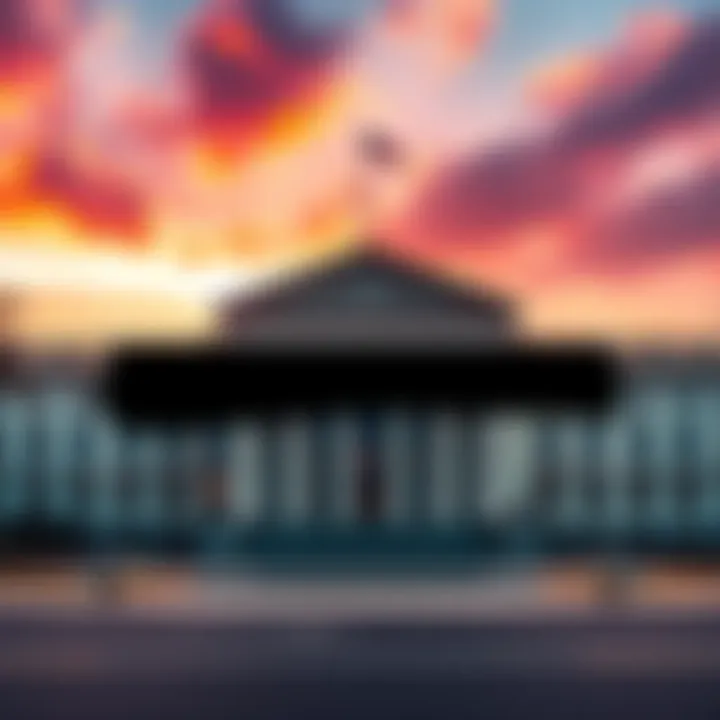 A graphic showing the U.S. Department of Justice building with a redacted document overlay, symbolizing the deletion of a study on domestic terrorism.