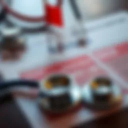Trump's Health Report Concerns A close-up of a health report document with red flags highlighting discrepancies. Stethoscope and medical tools are visible.