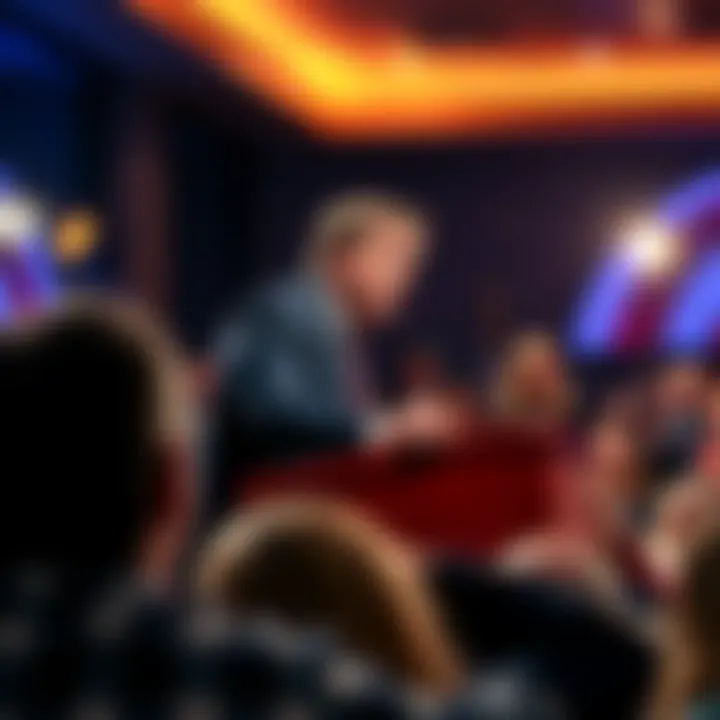 Tucker Carlson addressing an audience, expressing his controversial views, as people react with mixed emotions