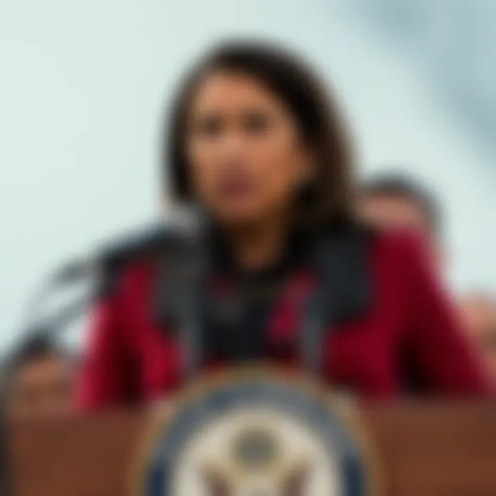 Tulsi Gabbard announces alien document release Tulsi Gabbard, U.S. Director of National Intelligence, speaking at a podium about the declassification of alien files and UFO sightings.
