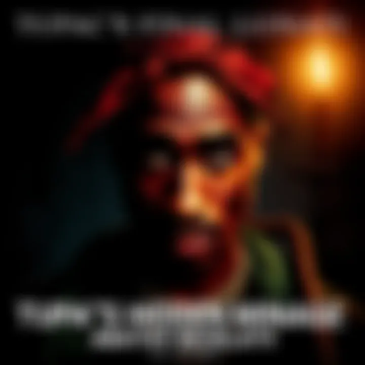 Tupac's Final Album Cover Cover art of Tupac's album 'The Don Killuminati: The 7 Day Theory', featuring a dark background with symbolic imagery hinting at secrecy.