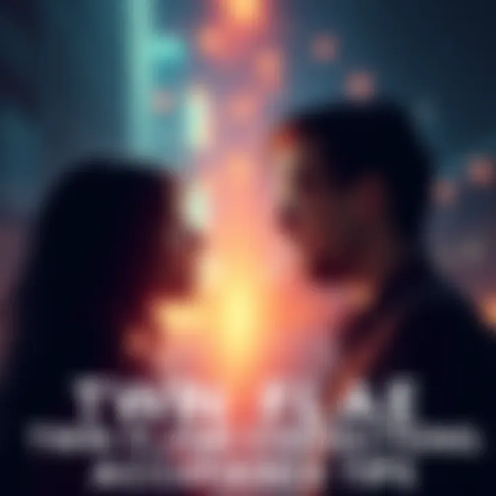 A scene showing two individuals facing each other with a warm light connecting them, symbolizing twin flame connections and acceptance.