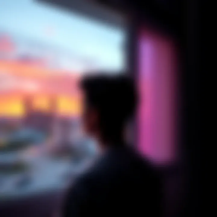 Individual looking out a window, deep in thought about a past relationship, showing mixed emotions of hope and confusion.