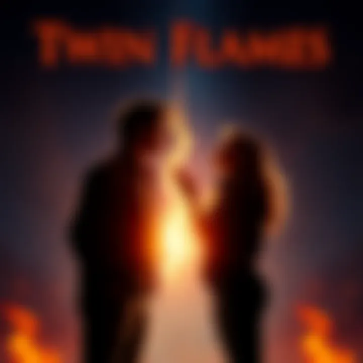 Two people standing close together, looking at each other with a glowing light between them, symbolizing a deep connection, surrounded by stars and a dark sky.