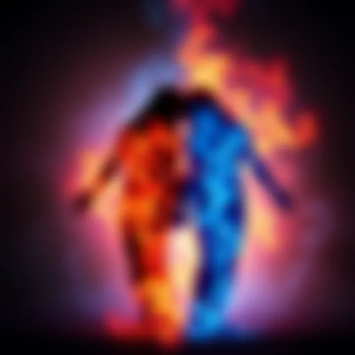 A pair of silhouettes facing away from each other, representing tension in a twin flame relationship.