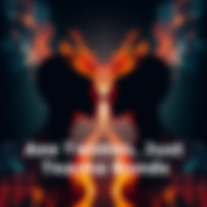 Two silhouettes facing each other with a glowing bond between them, symbolizing deep emotional connection and trauma.