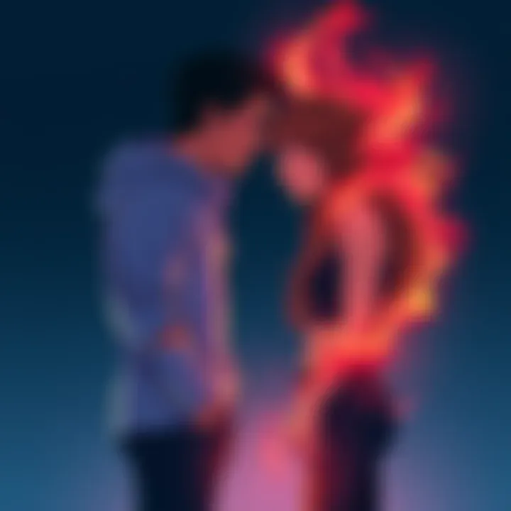 Illustration of two people standing close, gazing into each other's eyes, representing a deep emotional bond.