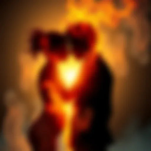 Two silhouettes standing close together, with a soft glowing light between them, symbolizing a deep spiritual bond and recognition.