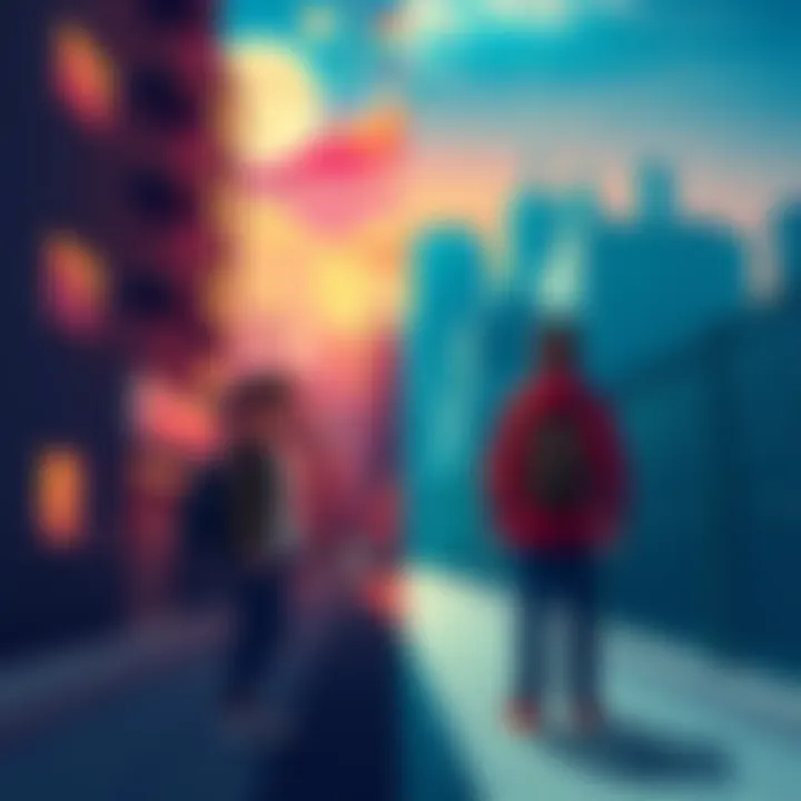 Illustration depicting the contrast between a successful twin and a struggling twin, emphasizing the emotional journey of comparison.