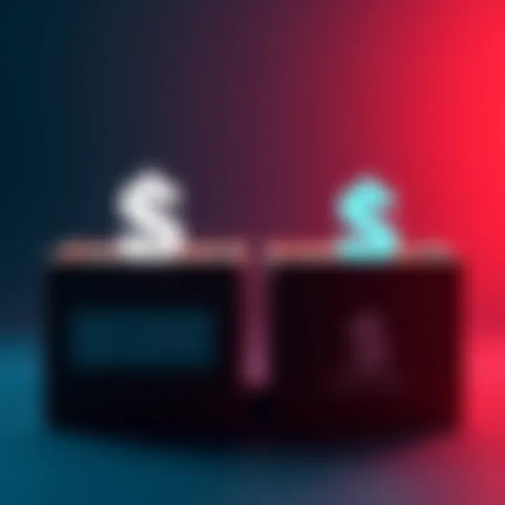 A visual representation of two boxes, one labeled with $1,000 and the other with $1,000,000, illustrating the choice in Newcomb's Paradox.