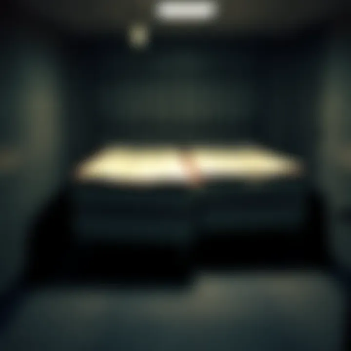 Two mattresses placed in a solitary jail cell, indicating unusual circumstances surrounding their presence.