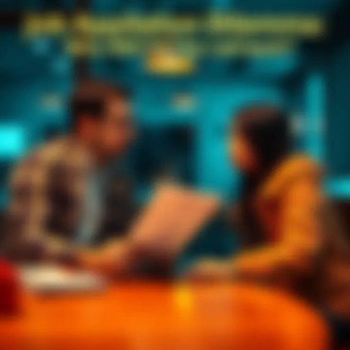 Two friends sitting at a table, one is holding a resume and the other looks thoughtful, both are engaged in a conversation about their job applications.