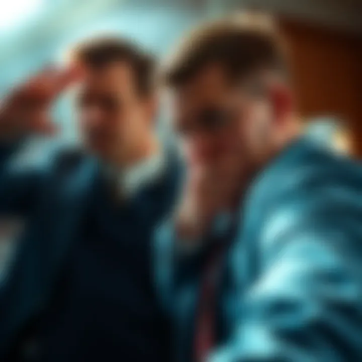 Two men making hand signals behind Charlie Kirk before the shooting, one grabbing his hat and touching his face