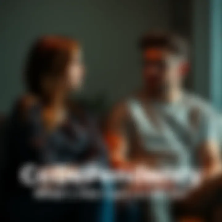 A man and a woman sitting together, looking concerned while discussing their feelings, highlighting the emotional struggle in relationships.