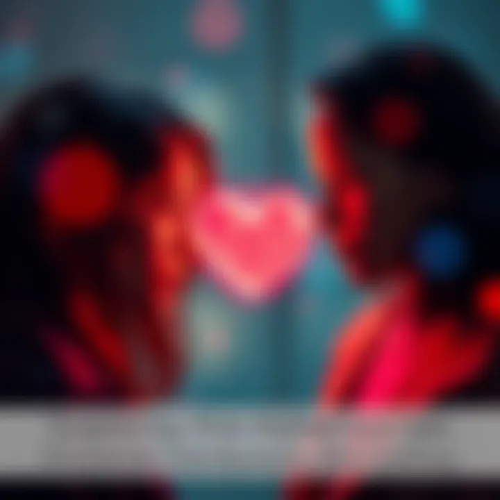 A visual representation of two individuals, one appearing hesitant, sharing a glowing heart symbolizing a strong but one-sided emotional connection, set against a soft blurred background.