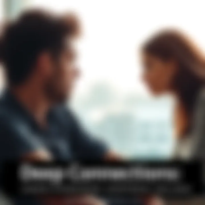 A man and woman sitting apart with thoughtful expressions, indicating unspoken feelings. The background is soft and blurred, suggesting a sense of distance.