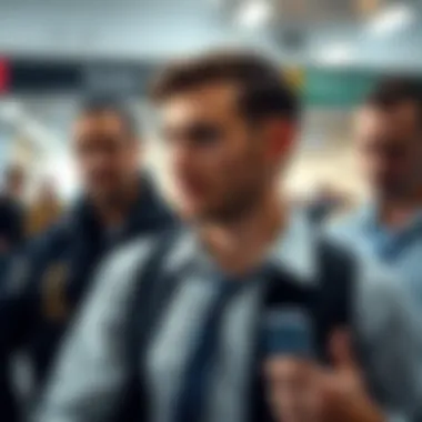 Tyler Oliveira is shown being escorted by security officials at an airport after being banned from Israel, with the departure area visible.