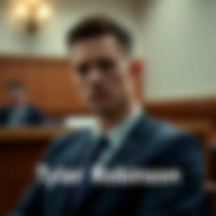 Tyler Robinson in Court Tyler Robinson sitting in a courtroom, looking serious as he faces charges related to murder.