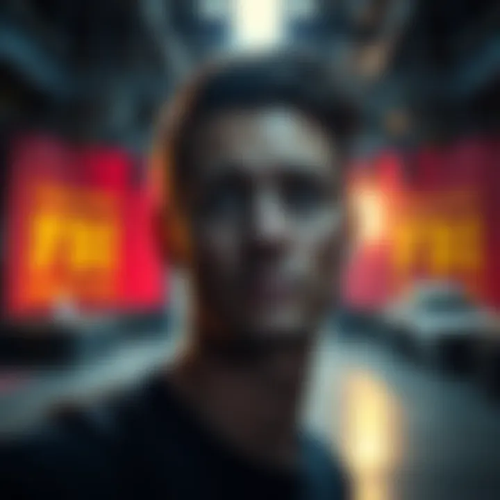 Tyler Robinson standing in front of a backdrop related to an FBI investigation, looking concerned as he faces the camera.