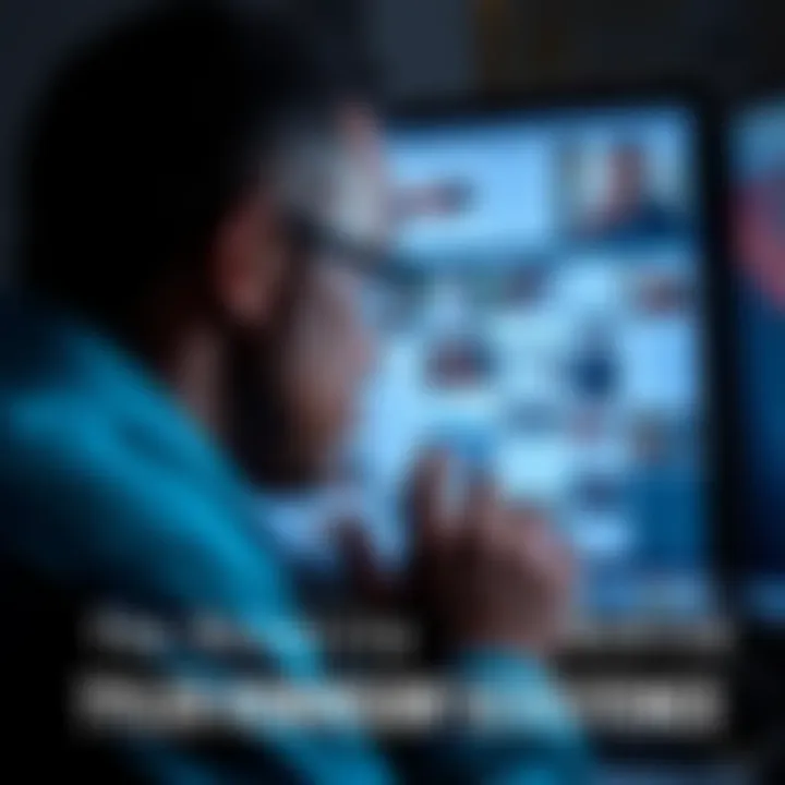 A person looking at a computer screen filled with documents and images related to Tyler Robinson's existence