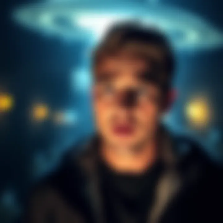 Person sharing UFO experience Tyler Transue speaking about his UFO sighting, highlighting media distortion, with a concerned expression