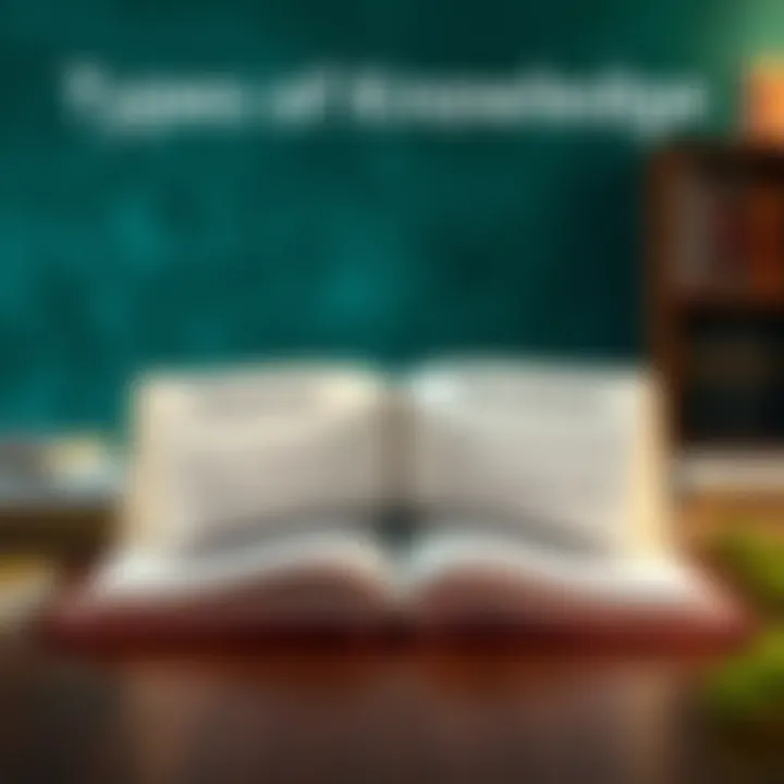 Two open books on a table, one labeled 'Practical' and the other 'Theoretical', symbolizing different forms of knowledge.