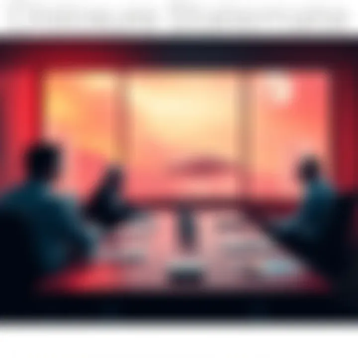 A meeting room with concerned experts discussing the lack of new information on UAPs, showing charts and notes on the table.