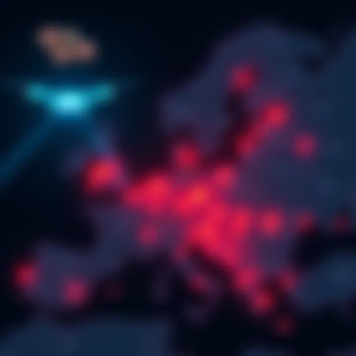 Map showing UAP and drone sightings across Europe, highlighting incidents near a Belgian nuclear power plant