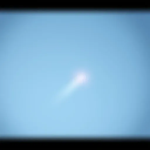 UAP Footage Screenshot A still from the 2021 UAP footage showing a fast-moving object against a clear sky.