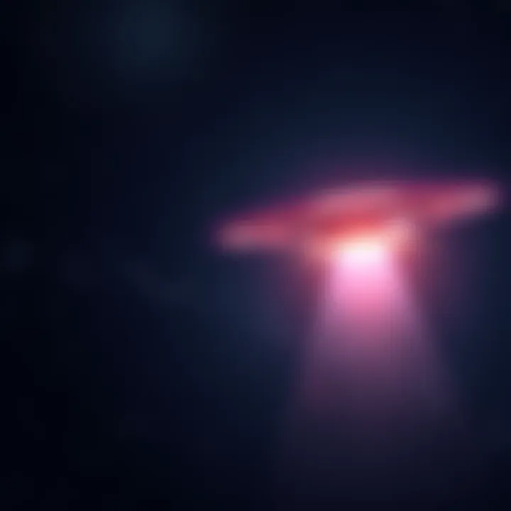 A glowing unidentified aerial phenomenon hovering in a starry night sky, suggesting a peaceful observation rather than an attack.