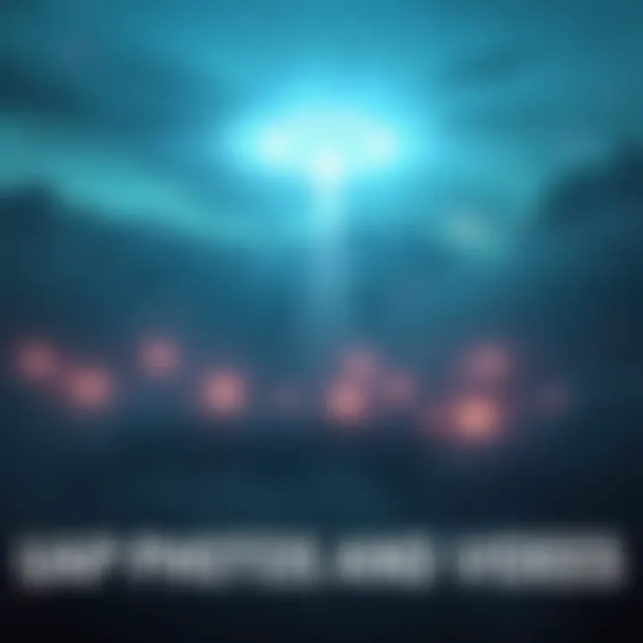 A collection of photos showing unidentified aerial phenomena with bright lights in the sky, sparking curiosity and discussions among people.