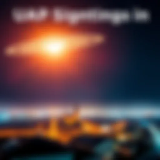 A night sky over Kosice, Slovakia with a bright unidentified object hovering above.