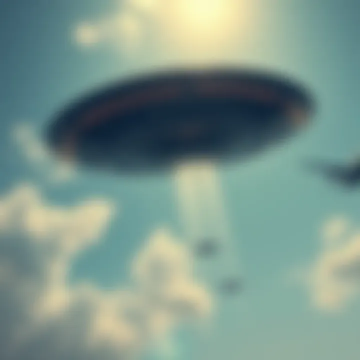 A strange unidentified aerial phenomenon disappearing into the blue sky, leaving no trace behind.