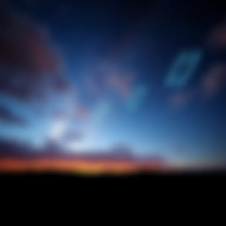 A peaceful night sky filled with bright lights, showcasing an unexplained phenomenon during a CE5 experience.