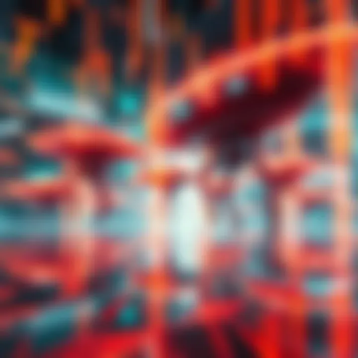 Illustration of UAPs hovering in a digital environment with glitch effects