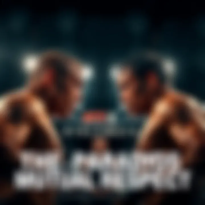 Two UFC fighters in the ring, eyeing each other cautiously, showcasing a moment of mutual respect but also hesitation, creating a tense standoff.