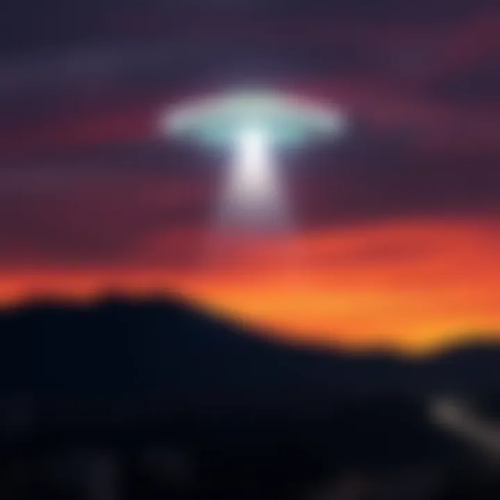 A bright unidentified flying object in the sky above Denver's East Park Hill during sunset.