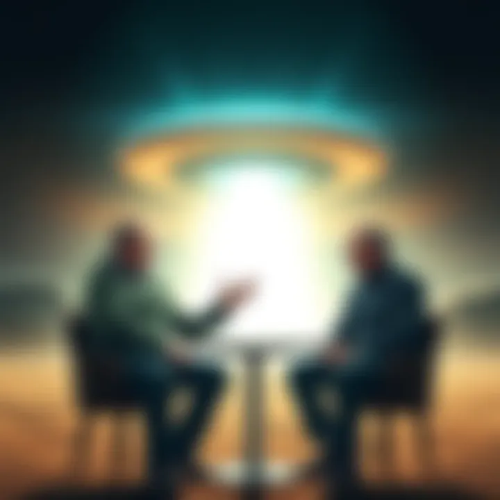 Robert Dean and Ted Loman sharing insights about UFO phenomena during a discussion