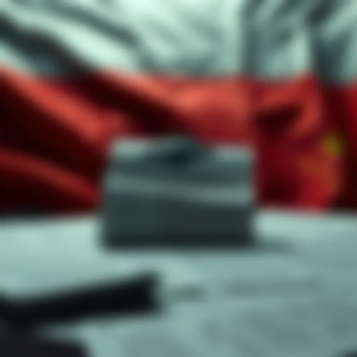 Stolen Russian documents about UFO investigations laid out with a backdrop of the Russian flag