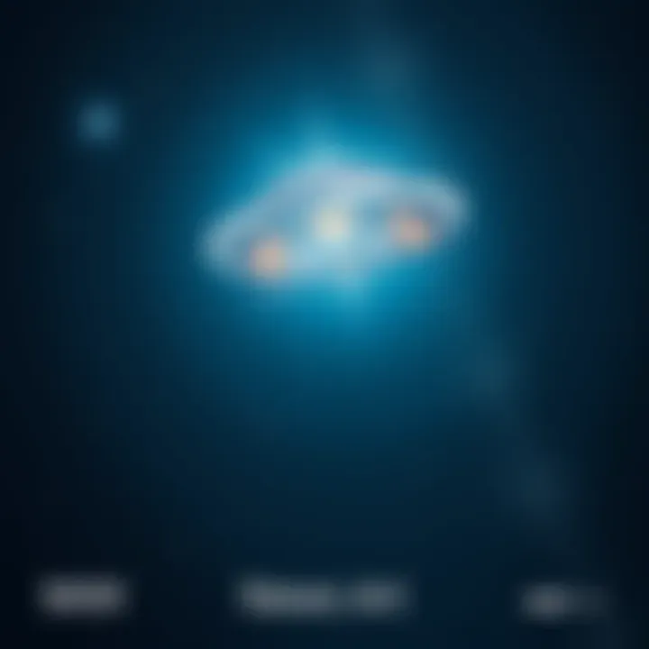 UFO in Night Sky A bright UFO hovering in the night sky with stars in the background.