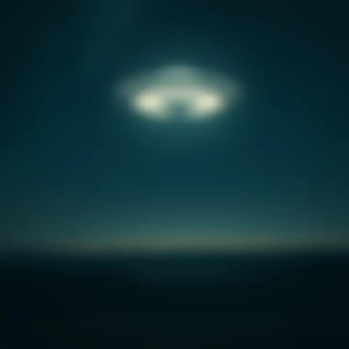 A bright UFO hovering in the night sky above an Oklahoma landscape with stars visible