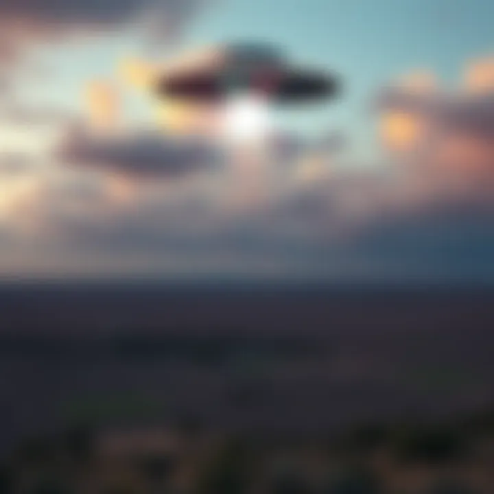 A bright light in the sky above a rural area in Australia, representing the Westwall UFO incident